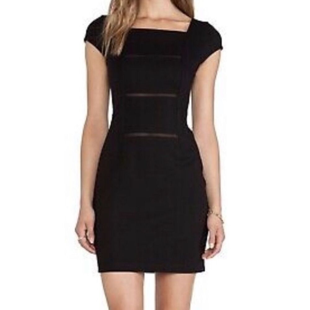 Bailey 44 Mesh Cutout Sheath Bodycon Dark Navy Cocktail Dress XS